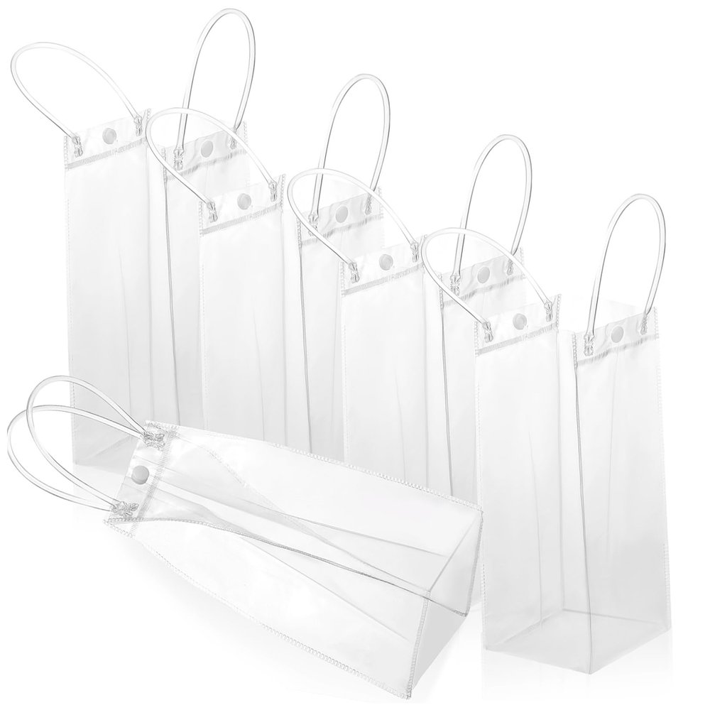 ABOOFAN 15pcs Sturdy Pvc Handbags Handles Reusable Tote Bags for Gifts Party Favors Small Business Bags
