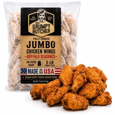 Grumpy Butcher Fully Cooked Chicken Wings, 5 lb, Jumbo, Gluten-Free