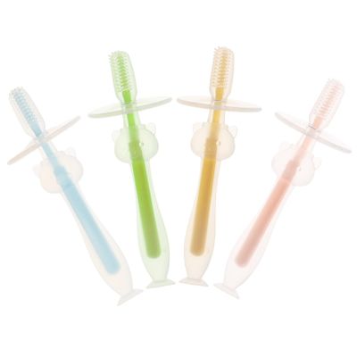 Healvian 4pcs Silicone Toothbrush Boy Girl Boy Girl Brush Soft Bristles Months and up