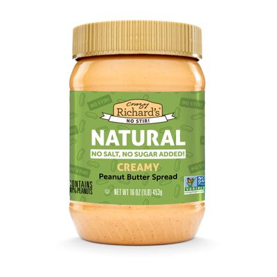 Crazy Richard's Creamy No Stir Peanut Butter with No Added Salt, Sugar, Or Preservatives (1 Pack)