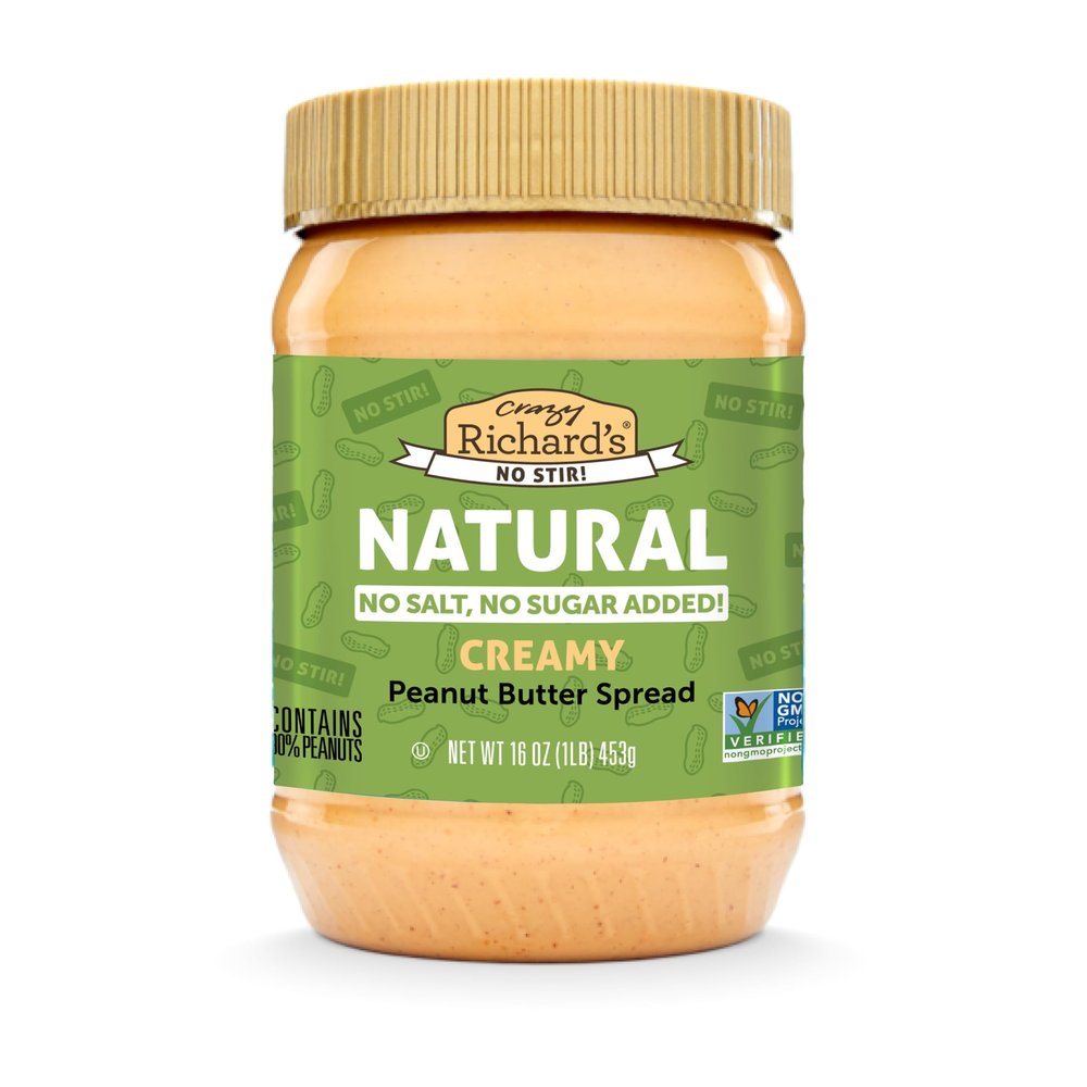 Crazy Richard's Creamy No Stir Peanut Butter with No Added Salt, Sugar, Or Preservatives (1 Pack)
