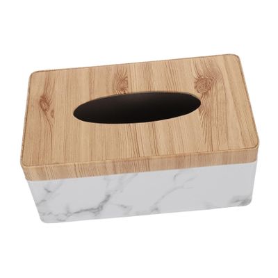 FONDOTIN Home Tissue Box Storage Case Napkin Case Container Tissue Holder Marble Design Easy to Clean