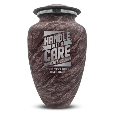 Custom Large Adult Cremation Urn for Ashes of Men or Women- Personalized Memorial with Name and Handle with Care Design| Soft Whisper Funny Humorous Collection| 200 Cubic Inch |Burgundy
