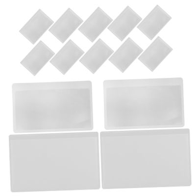 SOPOTUTU 12pcs Portable PVC Credit Card Magnifier Transparent Bookmark Lens for Hobbies Travel Dual Functionality Magnification Glasses for Business Cards and Documents