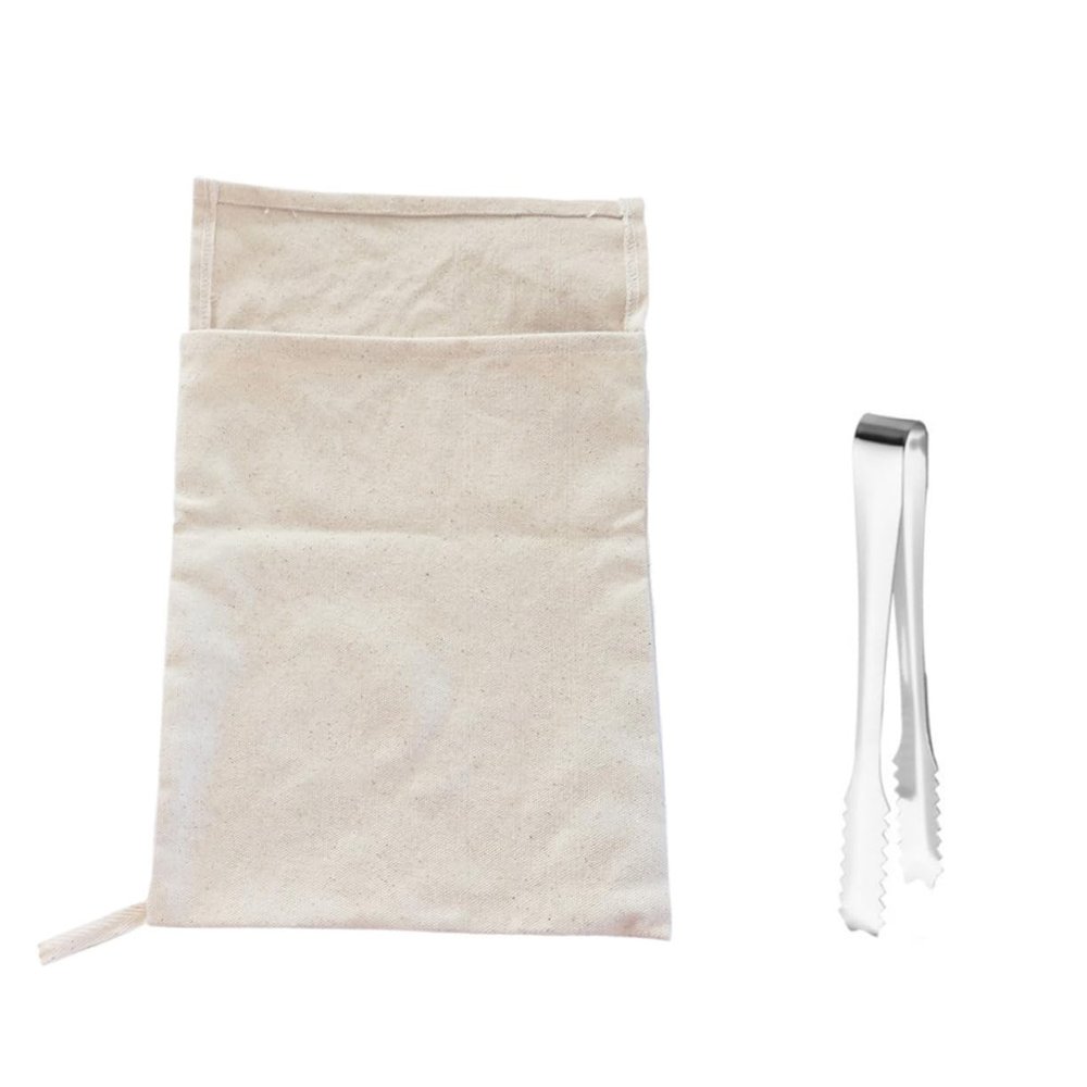 ABOOFAN 2Pcs Cotton Ice Bag Set Ice Clip for Bartenders Sturdy Crushing Tool for Kitchen Bar and Restaurant Supplies