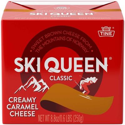 Authentic Ski Queen Gjetost Norwegian Cheese 12-Pack | (12) 8.8 oz Blocks | Soft, Sweet & Creamy Caramel Cheese | SHIPS COLD