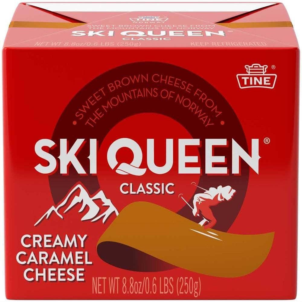 Authentic Ski Queen Gjetost Norwegian Cheese 12-Pack | (12) 8.8 oz Blocks | Soft, Sweet & Creamy Caramel Cheese | SHIPS COLD