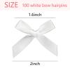 100Pcs Mini Satin Ribbon Bows for Gift Wrapping, Craft, Wedding, Party Decoration - White view 2