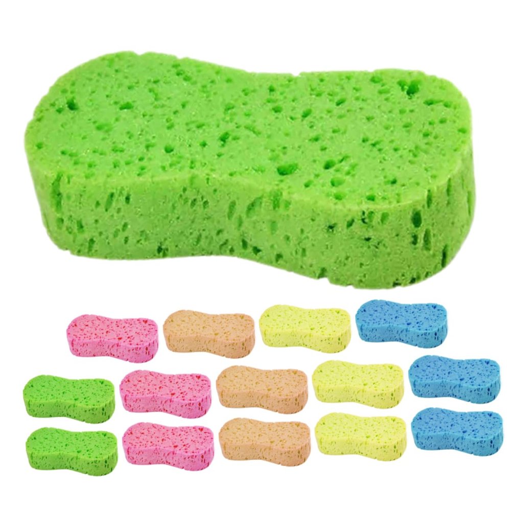 VINTORKY 15pcs Large Purpose Car Wash Sponges Compressed Foam Scrubber for Household Cleaning Dishes Kitchen Bathroom and Car Versatile and Scratch Cleaning Tool
