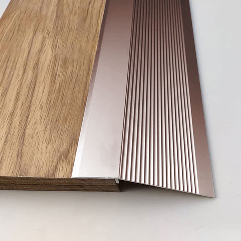 10cm Extra Wide Aluminum Floor Transition Strip for Vinyl Flo Black 1.2m Length Entry Ramp and Threshold Reducer