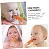 SHERCHPRY 1set Cartoon Finger Toothbrush Silicone Boys and Girls Oral Care Brush for Gentle Gums Massage and Teething Relief Ergonomic Design for Toddlers Bristles view 3