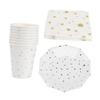 Healeved Paper Plates Napkins Cups Set Party Tableware Kit Gold Stars for Birthday Celebration view 1