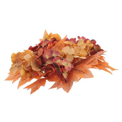 DOITOOL Fall Candle Wreath Lifelike Maple Leaf Decor for Thanksgiving Day Table Centerpiece Versatile Wreath for Home Party and Seasonal Celebrations
