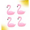 OKUMEYR 4pcs Flamingo Cake Topper Decor Plastic Lawn Ornament Christmas Decorations Party Wall Art view 3