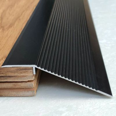 10cm Extra Wide Aluminum Floor Transition Strip for Vinyl Flo Black 1.2m Length Entry Ramp and Threshold Reducer
