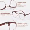 OPTOFENDY Reading Glasses for Women Men, Half Frame Retro Semi Rimless Blue Light Blocking Computer Readers, Clear Lens 2Brown 2.5x view 3