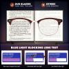 OPTOFENDY Reading Glasses for Women Men, Half Frame Retro Semi Rimless Blue Light Blocking Computer Readers, Clear Lens 2Brown 2.5x view 4