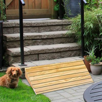 Ramps Threshold Ramp, Door Threshold Ramp Wood, Portable Curb Ramps 3 4 6 7 8 Inch Rise, Lightweight Doorway Ramp for Move Wheelchair/Bike, Non Slip Entrance Ramp