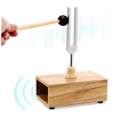 Parliky Tuning Fork with Resonator Box Mallet Durable Aluminum Alloy Instrument for Sound Healing Yoga Meditation and Tuning Applications