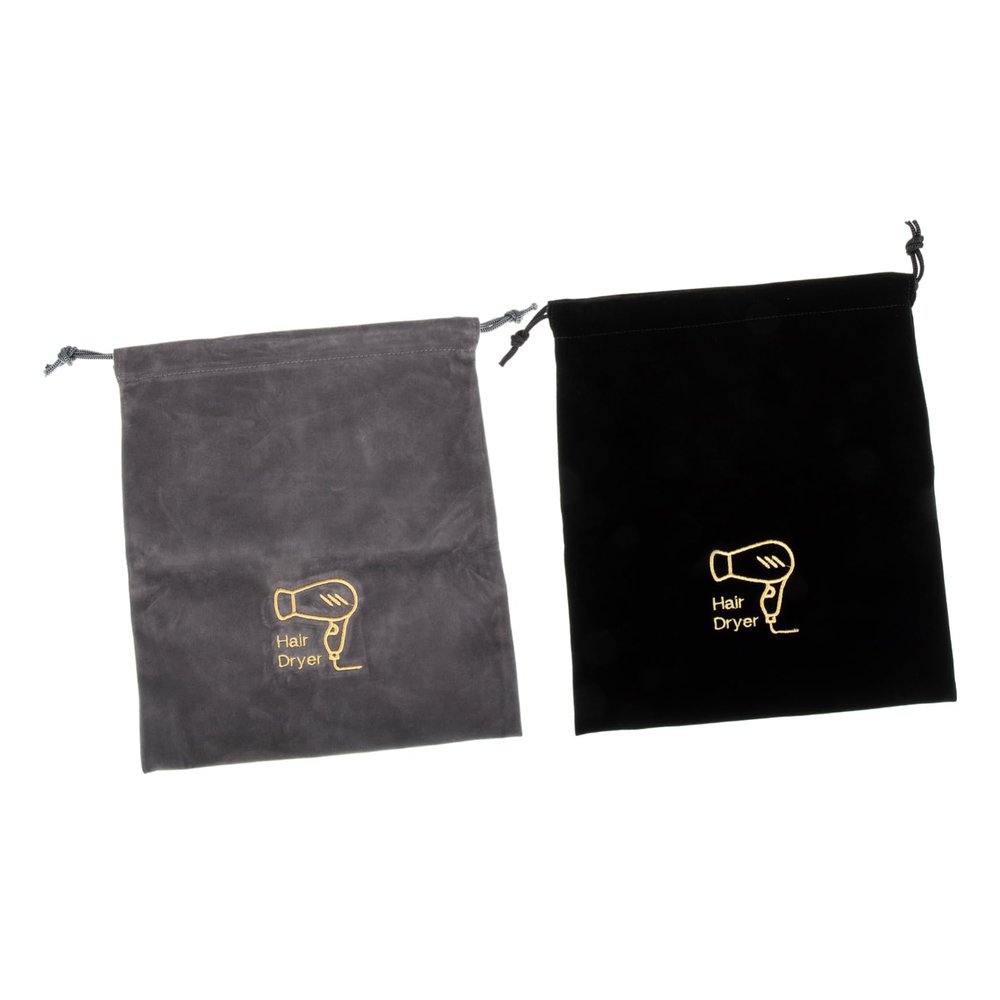 Healeved 2pcs Hair Dryer Pouch Drawstring Storage Bag for Hair Dryer Dust Collector Travel Organizer for Home Hotel Dorm Office
