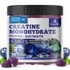 GlucoBio Creatine Monohydrate Gummies (5g) Pre-Workout Energy & Muscle Growth Support for Men & Women | Blueberry Electrolyte Gummies (135 Count) view 1