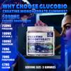 GlucoBio Creatine Monohydrate Gummies (5g) Pre-Workout Energy & Muscle Growth Support for Men & Women | Blueberry Electrolyte Gummies (135 Count) view 2