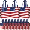 Supervitae 24 Pack American Flag Gift Bags 4th of July Patriotic Party Favors Stars and Stripes Reusable Totes Non Woven Candy Totes for Independence Day Birthday Party Supplies(9.8" x 7.9" x 3.9") view 1