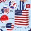 Supervitae 24 Pack American Flag Gift Bags 4th of July Patriotic Party Favors Stars and Stripes Reusable Totes Non Woven Candy Totes for Independence Day Birthday Party Supplies(9.8" x 7.9" x 3.9") view 2