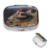 Small Pill Case 2 Compartments, Grand Canyon Arizona Pill Box Daily Metal Portable Pill Organizer for Pocket Purse Travel Pillbox with Mirror Square Medicine Vitamin Holder Unique Gift view 1