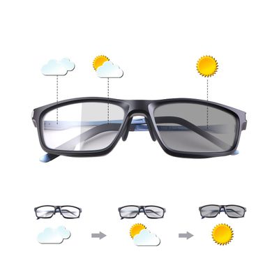 Photochromic Blue Light Blocking Glasses Spring Hinge Auto-darkening Transition Sunglasses UV400 Protection Eyewear Anti Glare & Eyestrain Tinted Computer Game Eyeglasses for Men Women Gaming Driving