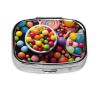 Small Pill Case 2 Compartments, Colour Candy Pill Box Daily Metal Portable Pill Organizer for Pocket Purse Travel Pillbox with Mirror Square Medicine Vitamin Holder Unique Gift view 2