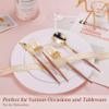 Lullaby 240PCS High End Gold Plastic Silverware with Wood Grain Handle view 4