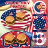 50 Pcs 250th anniversary 4th of July Party Supplies, Disposable 9 Inch American Flag Patriotic Plates, Memorial Day Paper Plates Red White Blue Independence Day Tableware for Fourth of July Decor view 3