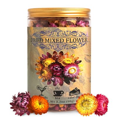 100+ Edible Dried Flowers for Cake Decoration Food Grade Mixed Natural Colorful Chrysanthemum Flowers for Baking, Cocktails, Cupcakes, Drinks, DIY Crafts - No Additive