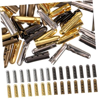 Healvian 20PCS Metal Shoelace Tips Half-Round Replacement Ends for DIY Shoelaces Compatible Sneakers and Boots Sturdy Metal Material