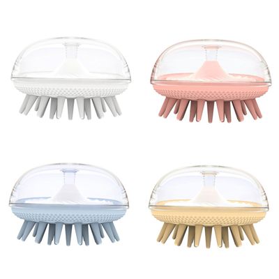 KOMBIUDA 4pcs Scalp Massager Brush Silicone Head Cleaning Tool for Deep Cleansing Exfoliation and Relaxation Gentle Hair for All Hair Types Random Colors Yellow White Blue Pink