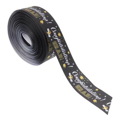 KONTONTY 1roll Graduation Season Ribbon for Wrapping Decorative Hot Stamping Yards for Crafts Bows and Party Decorations