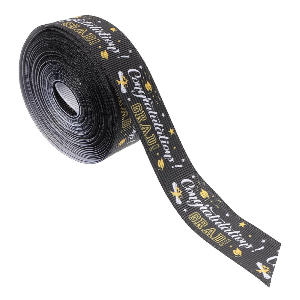 KONTONTY 1roll Graduation Season Ribbon for Wrapping Decorative Hot Stamping Yards for Crafts Bows and Party Decorations