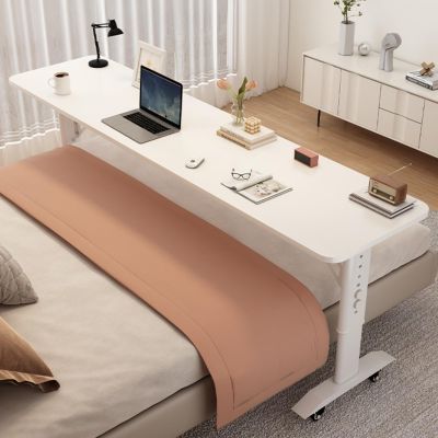 Bedtable, Over The Bed Table with Wheels Overbed Table Mobile Desk with Wheels Computer Desk for Bed Adjustable Height