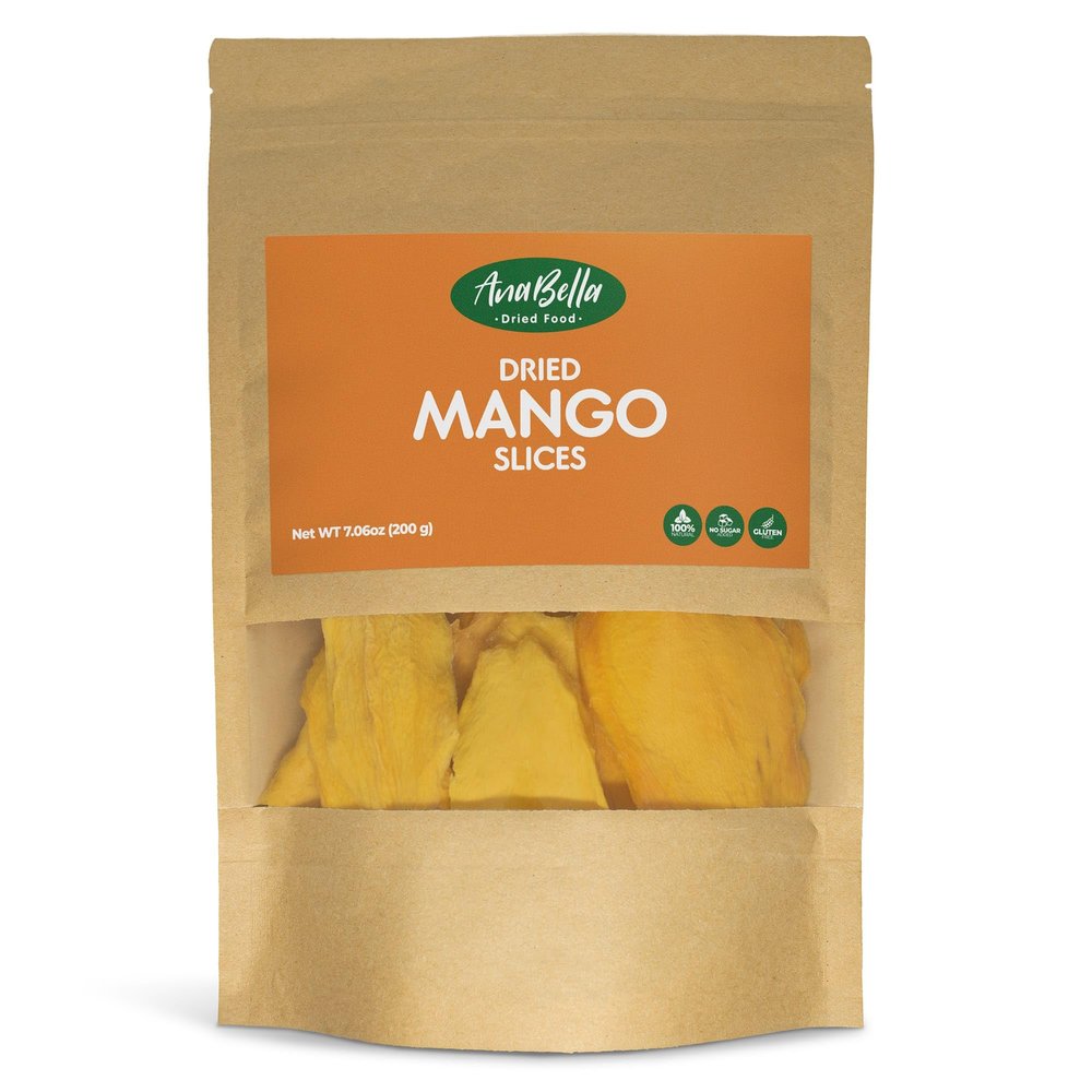 ANABELLA Dried Food Fruits 100% Natural Real Fruit |Cinnamon | NO Sugar Added | Gluten Free | Healthy Snacking | Smoothies Cocktails & Drinks| Perfect Bite Size (7.06 oz, Mango Slices)