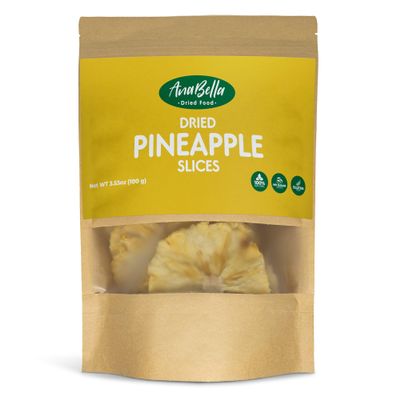 ANABELLA Dried Food Fruits Pineapple Slices 100% Natural Real Fruit | NO Sugar Added | Gluten Free | Healthy Snacking | Smoothies Cocktails & Drinks| Perfect Bite Size 3.53 oz