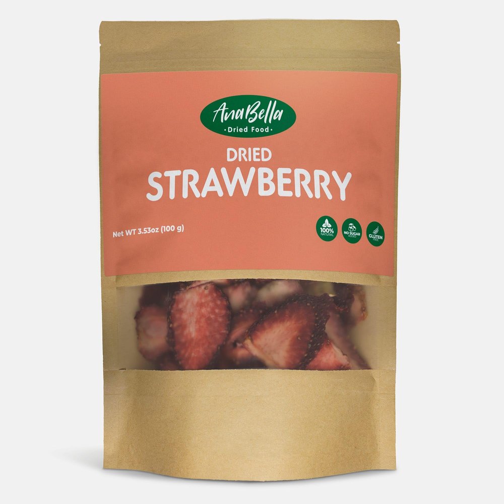 ANABELLA Dried Food Fruits 100% Natural Real Fruit |Cinnamon | NO Sugar Added | Gluten Free | Healthy Snacking | Smoothies Cocktails & Drinks| Perfect Bite Size (3.53 oz, Strawberry)