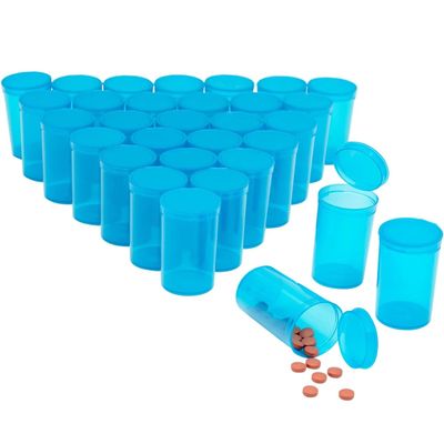 100Pcs Empty Pill Bottles with Caps, 13 Dram Empty Prescription Vial, Waterproof Airtight Joint Pill Bottles with Pop Top Caps, Medicine Container for Pill, Crafts, Candy, Supplements(Blue)