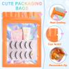 ANZNKU 100 Pack Mylar Bags Reasealable Holographic Bags, Smell Proof Bag Zipper Pouches with Clear Window, Jewelry Candy Sealable Goodie Bag for Packaging Sample Party Favor (Orange, 7.1 x 10.2 Inch) view 3