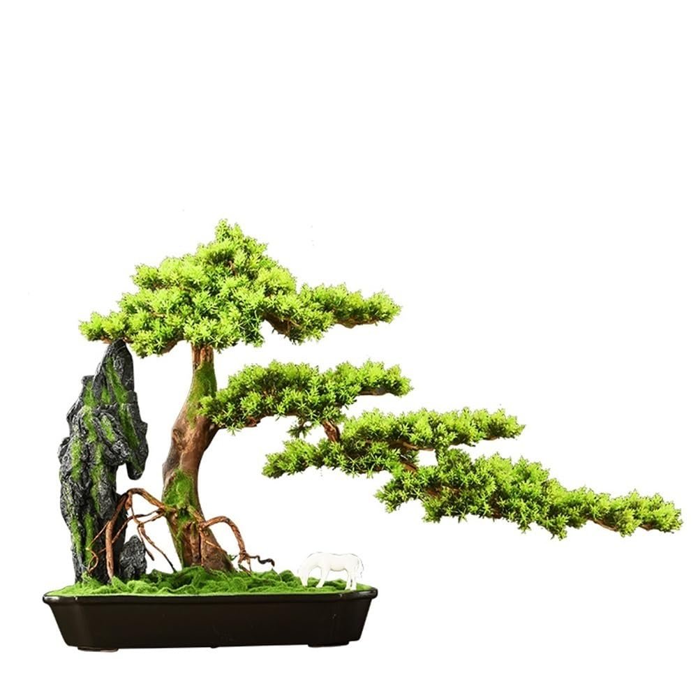 YXIANG56Q Fake Plants Artificial Bonsai Tree with Ceramic Pot Fake Plant Ornaments for Living Room Entrance TV Cabinet Bonsai Tree