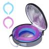 2PCS PCM Neck Cooling Tube with Insulated Bag, Reusable Ice Ring Neck Cooler Wrap, Wearable Cooling Neck Ring for Hot Weather Outdoor Work, TPU Freezable Collar (Rose+Blue) view 1