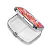 Small Pill Case 2 Compartments, Sweet Candy Pill Box Daily Metal Portable Pill Organizer for Pocket Purse Travel Pillbox with Mirror Square Medicine Vitamin Holder Unique Gift view 3