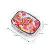 Small Pill Case 2 Compartments, Sweet Candy Pill Box Daily Metal Portable Pill Organizer for Pocket Purse Travel Pillbox with Mirror Square Medicine Vitamin Holder Unique Gift view 4