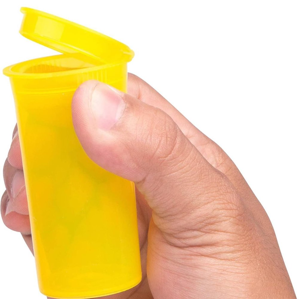 100Pcs Empty Pill Bottles with Caps, 13 Dram Empty Prescription Vial, Waterproof Airtight Joint Pill Bottles with Pop Top Caps, Medicine Container for Pill, Crafts, Candy, Supplements(Yellow)