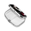 Small Pill Case 2 Compartments, Red Wine Glasses Pill Box Daily Metal Portable Pill Organizer for Pocket Purse Travel Pillbox with Mirror Square Medicine Vitamin Holder Unique Gift view 3